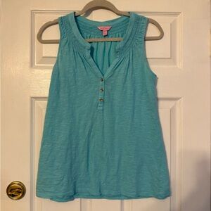 Sleeveless Blue Top